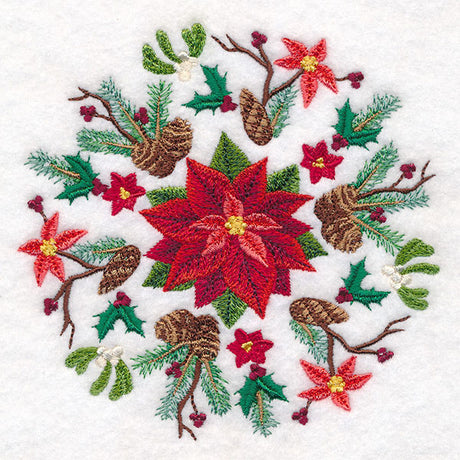 Christmas Details Poinsettia Medallion