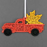 Sweet as Syrup Maple Leaf Retro Truck Ornament (Lace)
