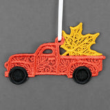 Sweet as Syrup Maple Leaf Retro Truck Ornament (Lace)