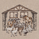 Christmas in the Manger Nativity Scene Etching
