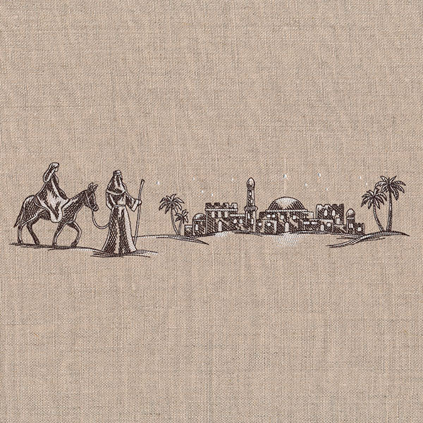 Onward Toward Bethlehem Christmas Etching Border
