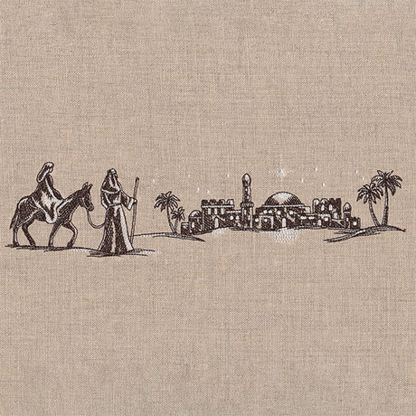 Onward Toward Bethlehem Christmas Etching Border