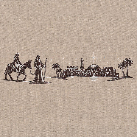Onward Toward Bethlehem Christmas Etching Border