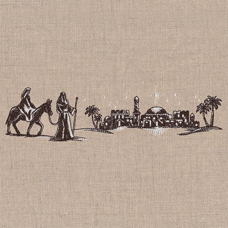 Onward Toward Bethlehem Christmas Etching Border