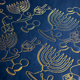 Menorahs and Gelt on Hanukkah  (Edge-to-Edge Quilting)
