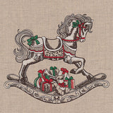 Merry Christmas Rocking Horse Etching