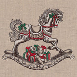 Merry Christmas Rocking Horse Etching