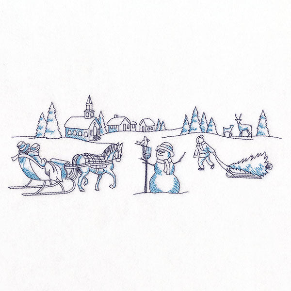 Toile Christmas Border