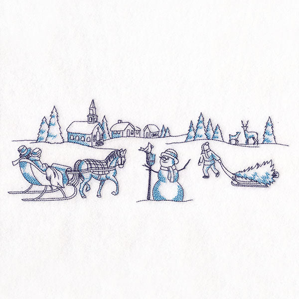 Toile Christmas Border