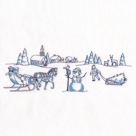 Toile Christmas Border