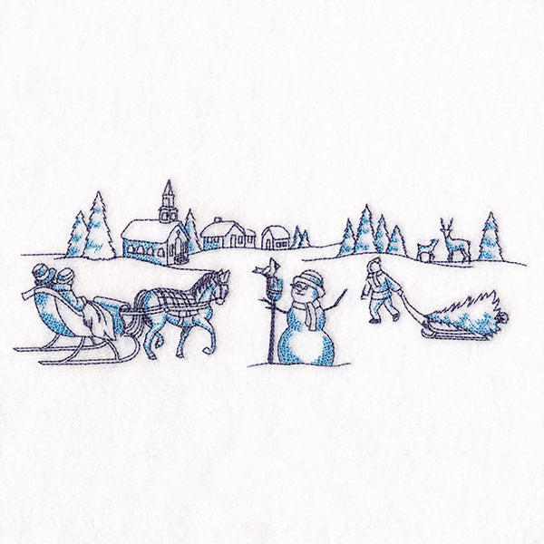 Toile Christmas Border