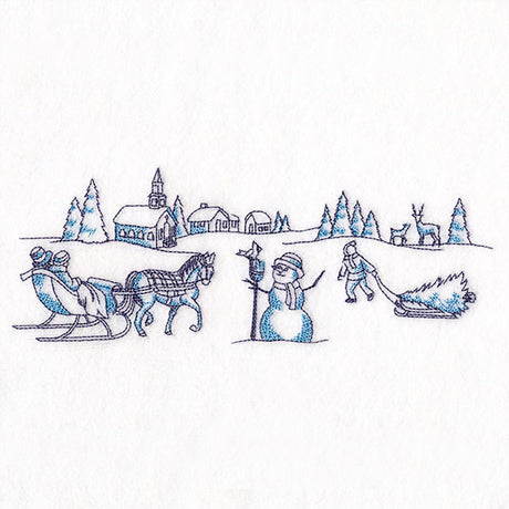 Toile Christmas Border