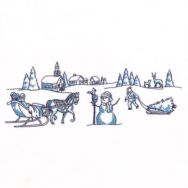 Toile Christmas Border