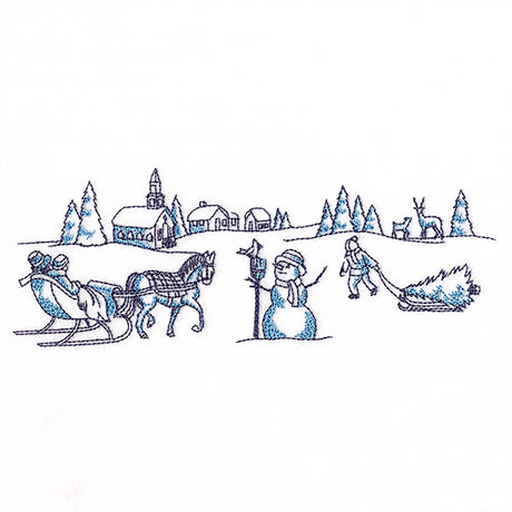 Toile Christmas Border