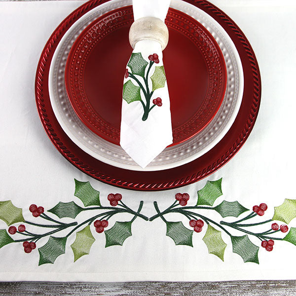 Merry and Sheer Christmas Holly Border