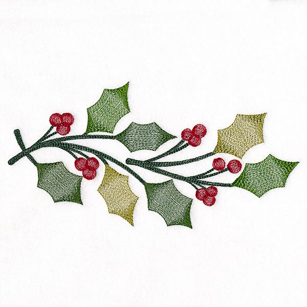 Merry and Sheer Christmas Holly Border