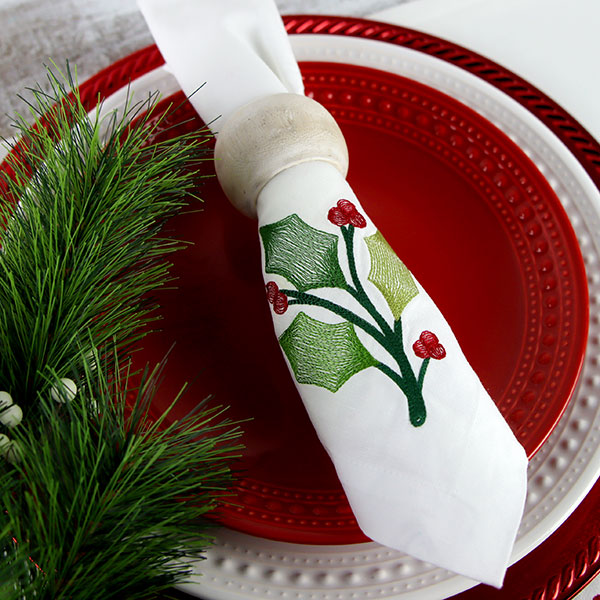 Merry and Sheer Christmas Holly Accent