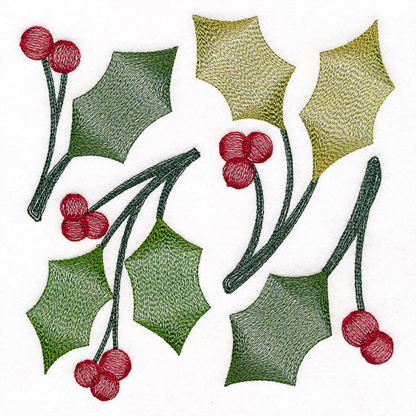 Merry and Sheer Christmas Holly Square