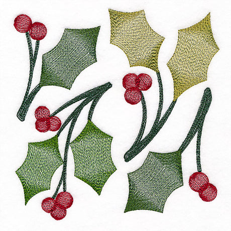 Merry and Sheer Christmas Holly Square
