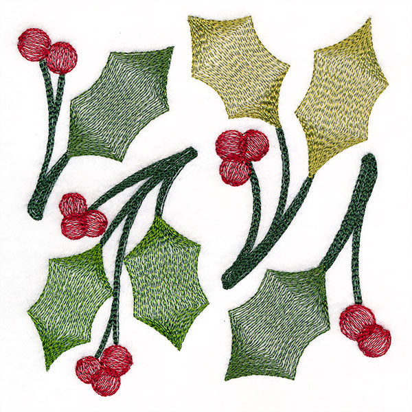 Merry and Sheer Christmas Holly Square