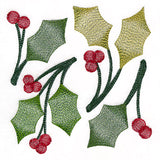 Merry and Sheer Christmas Holly Square