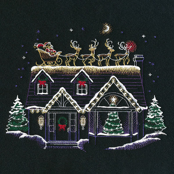 Santa and His Reindeer Have Arrived Christmas Eve Scene