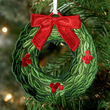 Merry Christmas Wreath Ornament (In-the-Hoop)