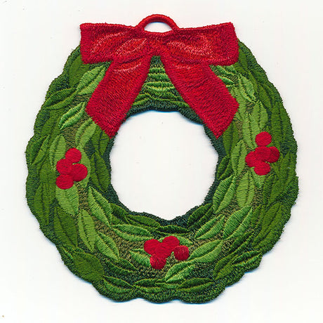 Merry Christmas Wreath Ornament (In-the-Hoop)