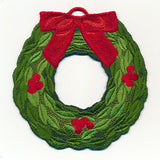 Merry Christmas Wreath Ornament (In-the-Hoop)