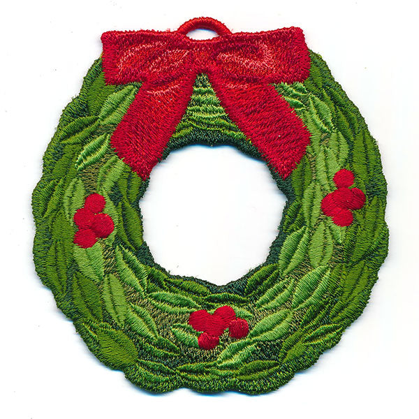 Merry Christmas Wreath Ornament (In-the-Hoop)