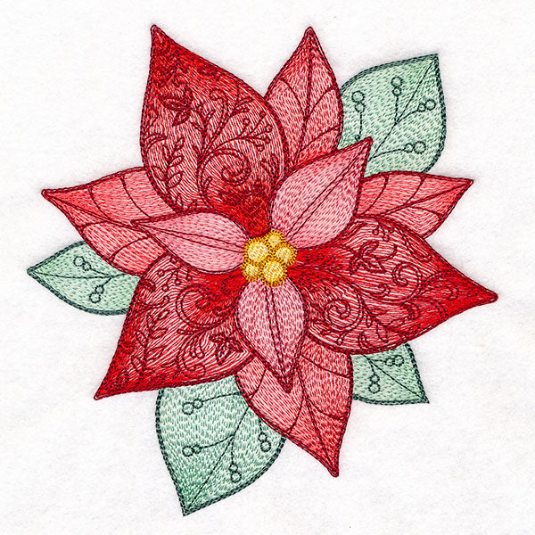 Swirling Christmas Details Poinsettia