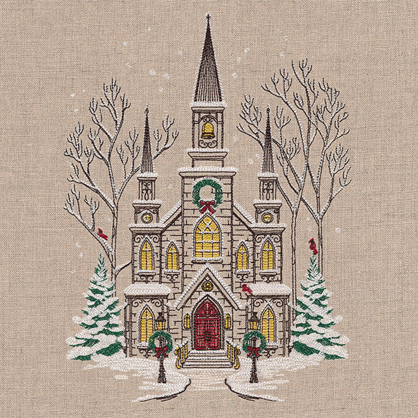 Classic Christmas Church Scene