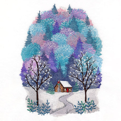 Christmas in the Woods Cabin Scene