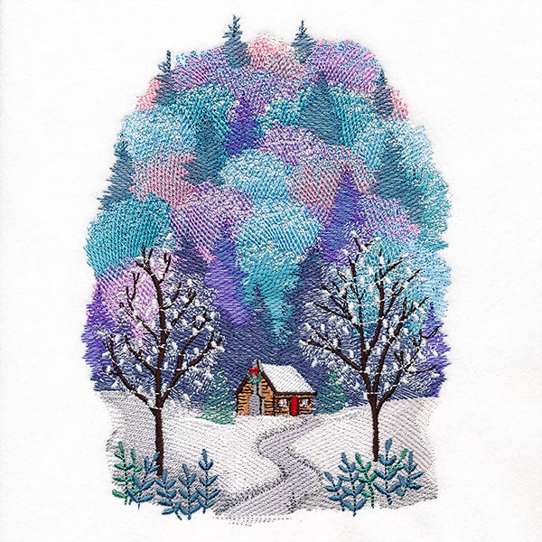 Christmas in the Woods Cabin Scene