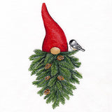 Pine Bough Beard Gnome & Chickadee
