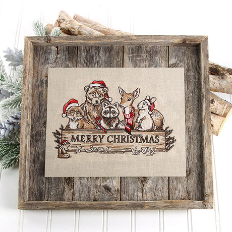 Merry Christmas Welcome Woodland Animals Feature