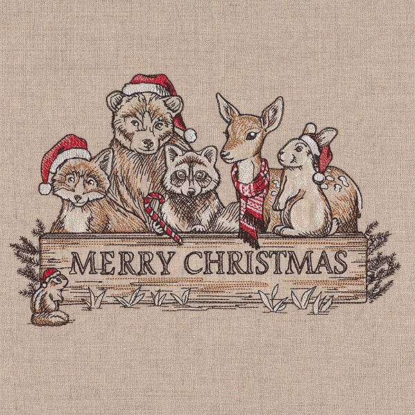 Merry Christmas Welcome Woodland Animals Feature