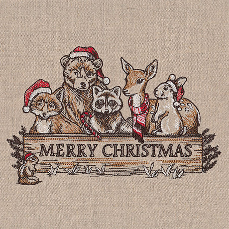 Merry Christmas Welcome Woodland Animals Feature