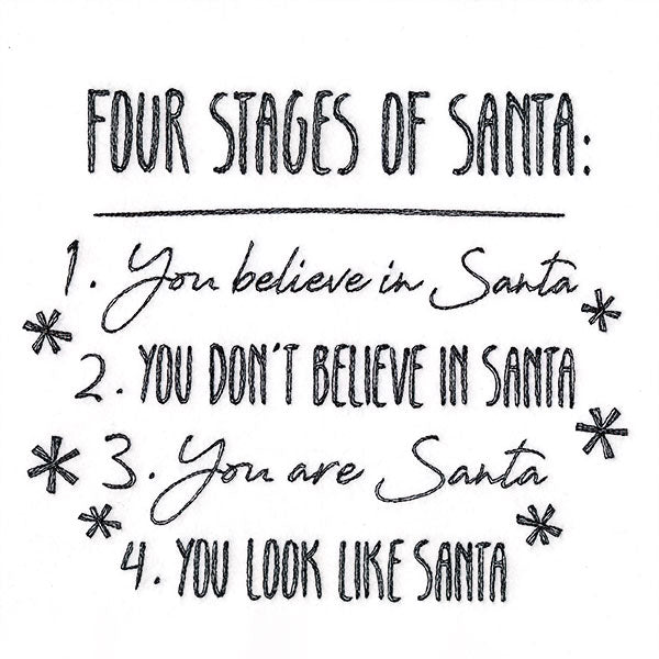 Four Stages of Santa at Christmas