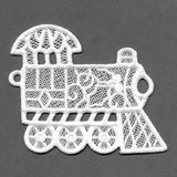 Merry Christmas Train Bunting - Engine (Lace)