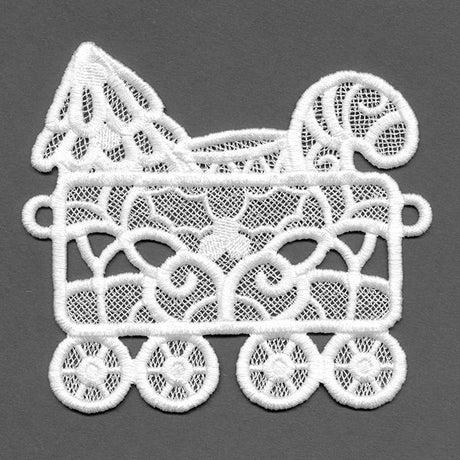 Merry Christmas Train Bunting - Decorations Car (Lace)