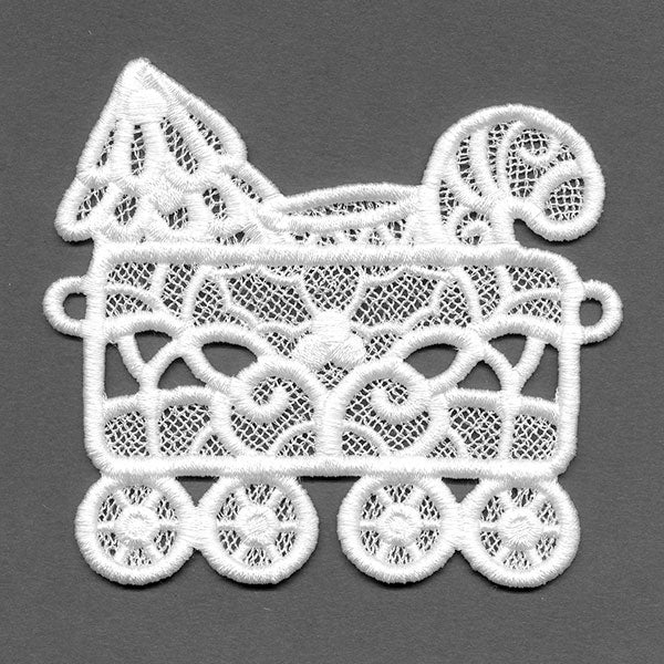 Merry Christmas Train Bunting - Decorations Car (Lace)