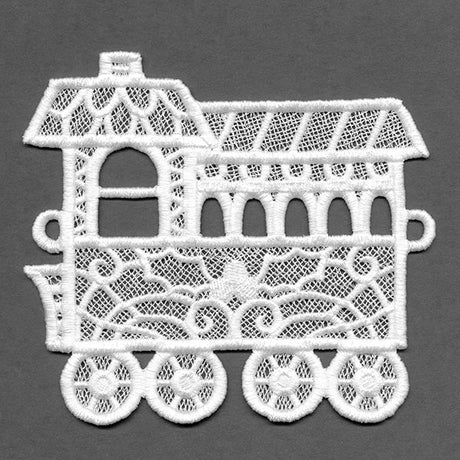 Merry Christmas Train Bunting - Caboose (Lace)