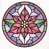 'Tis the Season Stained Glass Circle - Poinsettia