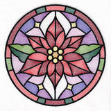 'Tis the Season Stained Glass Circle - Poinsettia