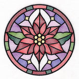 'Tis the Season Stained Glass Circle - Poinsettia