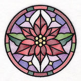 'Tis the Season Stained Glass Circle - Poinsettia