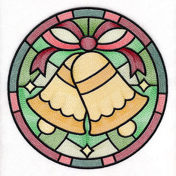 'Tis the Season Stained Glass Circle - Bells