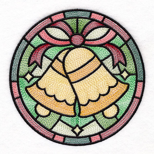 'Tis the Season Stained Glass Circle - Bells
