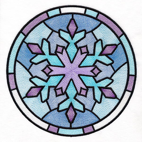 'Tis the Season Stained Glass Circle - Snowflake